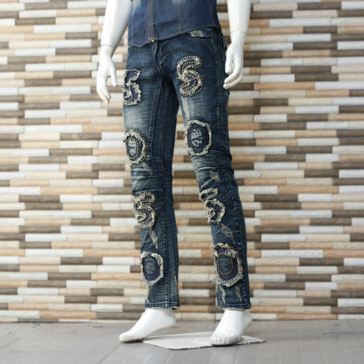quần jeans dài rách chữ s