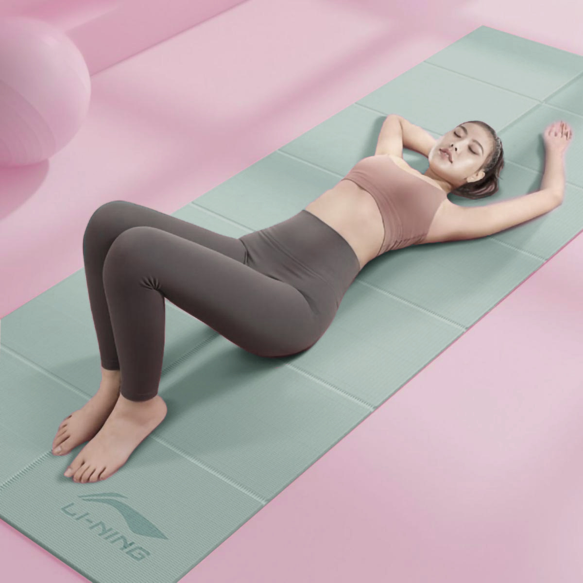 Thảm tập yoga Tpe chống trượt gấp gọn tiện dụng độ bám tốt size 173x61 cm