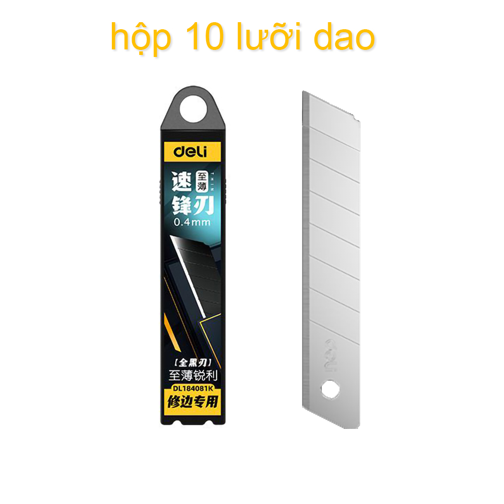 Hộp 10 Lưỡi Dao Rọc Giấy Deli, Sắc Bén Phù Hợp Cho Mọi Nhu Cầu