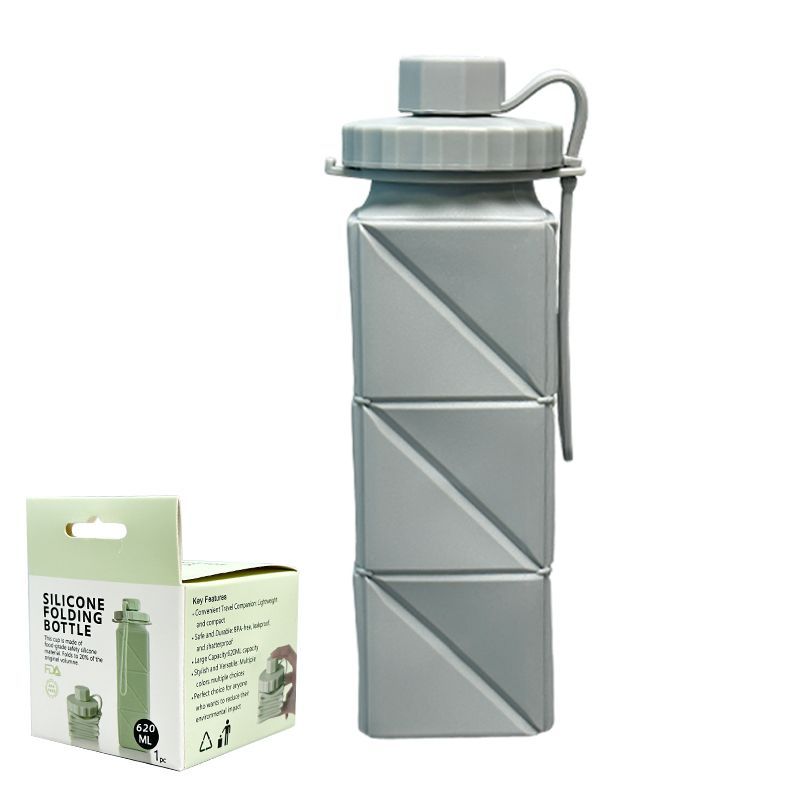 Bình nước xếp gọn silicone 500ml chịu nhiệt bỏ túi đi du lịch dã ngoại camping phượt tiện lợi