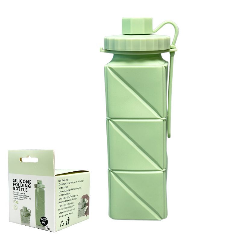 Bình nước xếp gọn silicone 500ml chịu nhiệt bỏ túi đi du lịch dã ngoại camping phượt tiện lợi