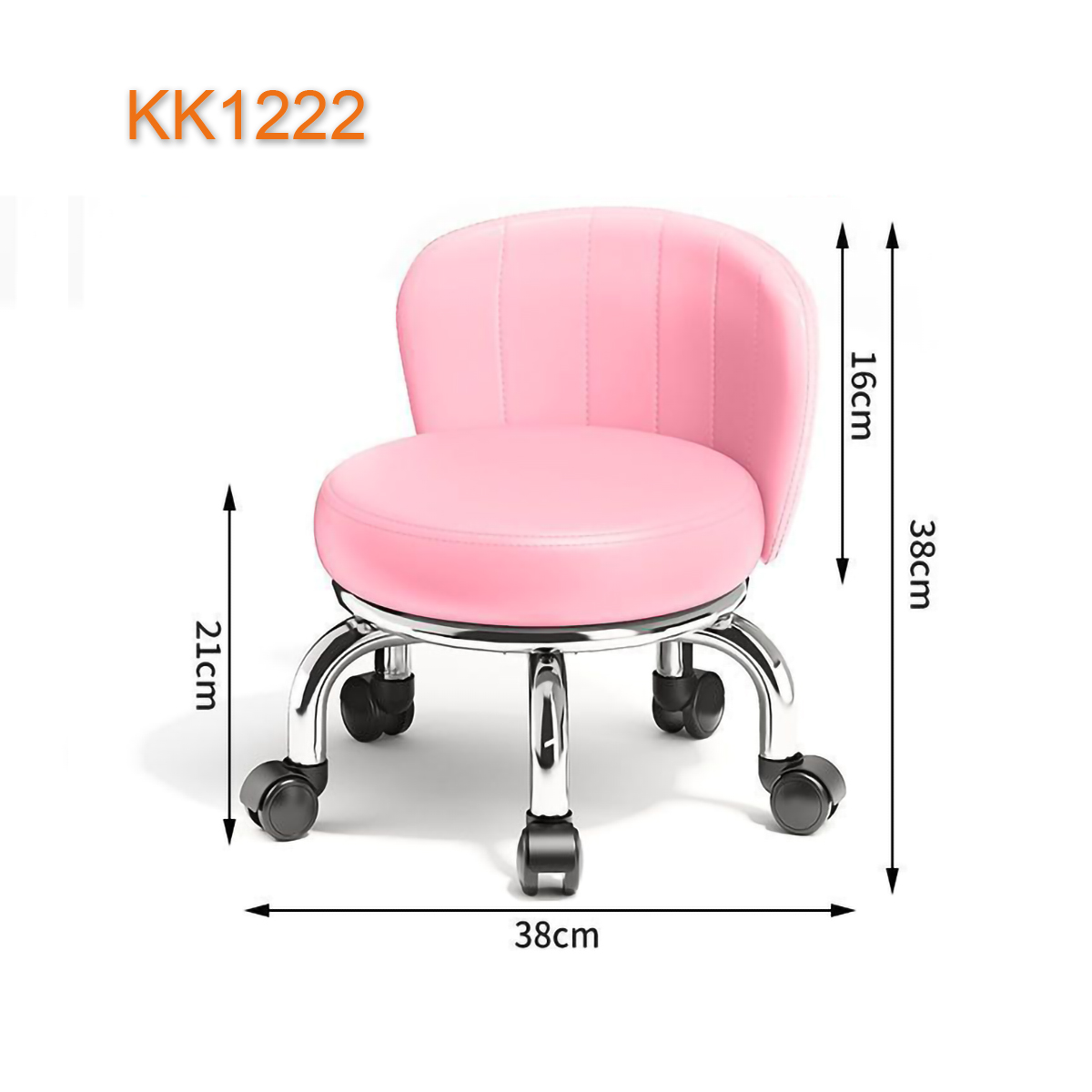 Ghế xoay 360 độ có tựa lưng chân sắt