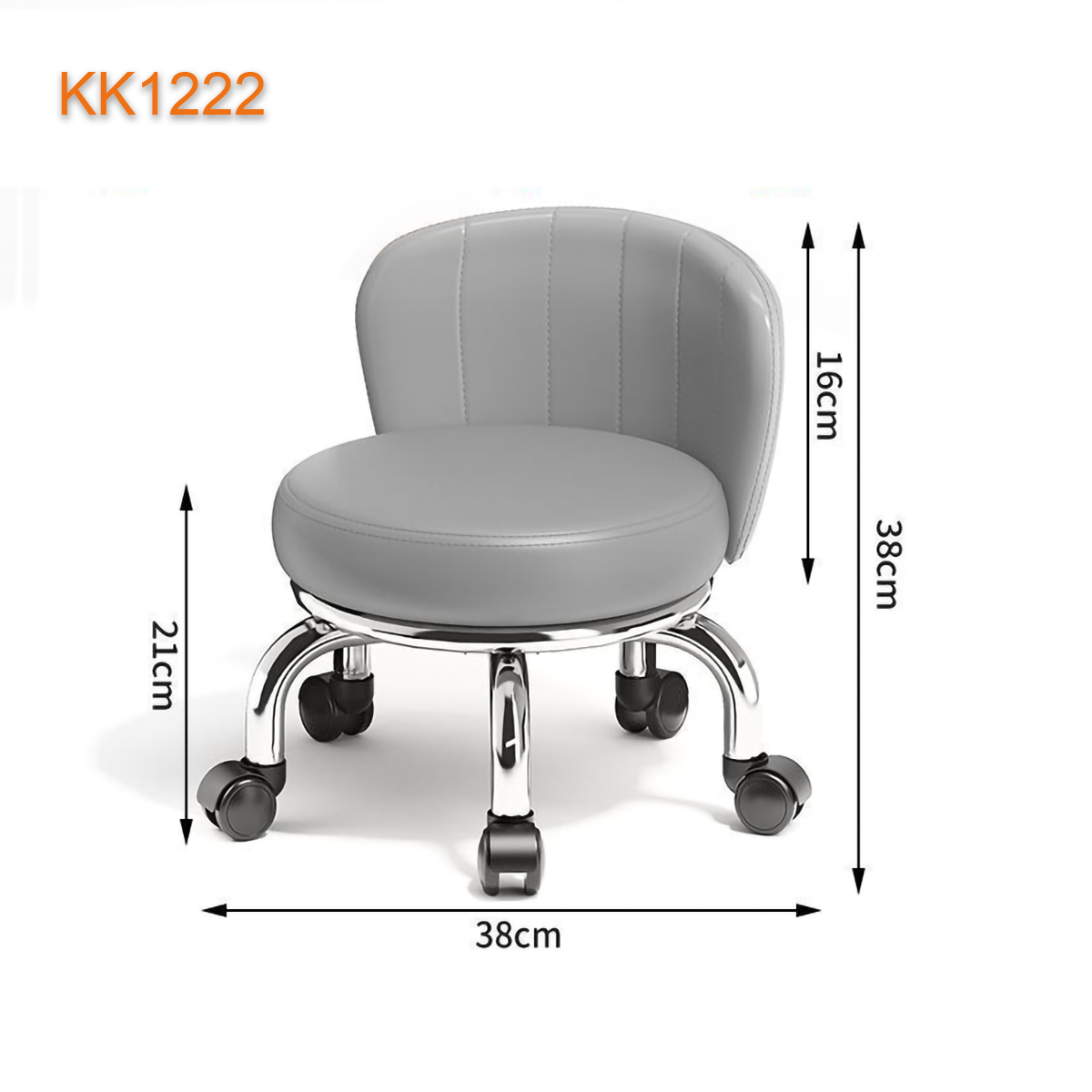 Ghế xoay 360 độ có tựa lưng chân sắt