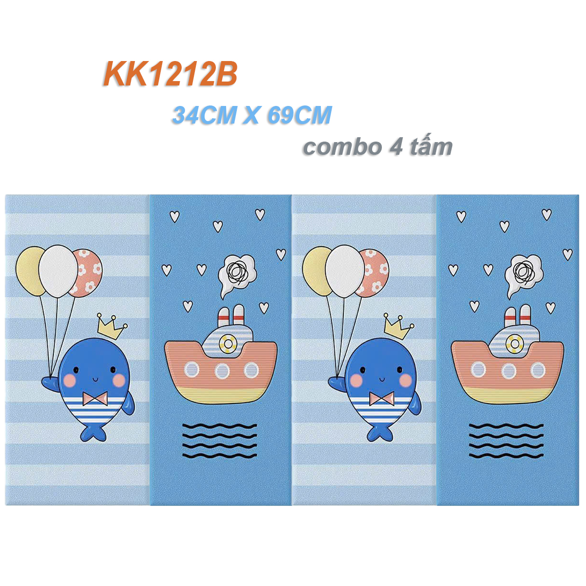 Miếng Xốp Dán Tường Chống Va Đập Cho Bé Hình Hoạt Dễ Thương (Set 4 Tấm)