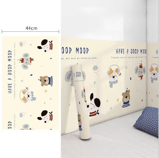 Miếng dán bảo vệ chân tường chống ẩm mốc hoạt tiết dễ thương khổ 44cm