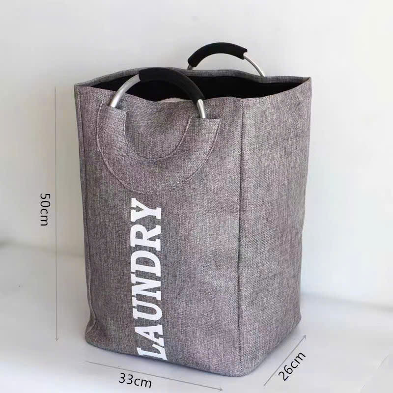Giỏ Đựng Quần Áo Bẩn Có Quai Nhôm LAUNDRY 50x32x25cm