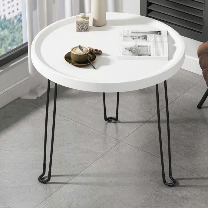 Bàn Tròn Cafe Mini Mặt Trắng Chân Sắt – Bàn Trà Sofa Decor Phòng Khách Bắc Âu Sang Trọng