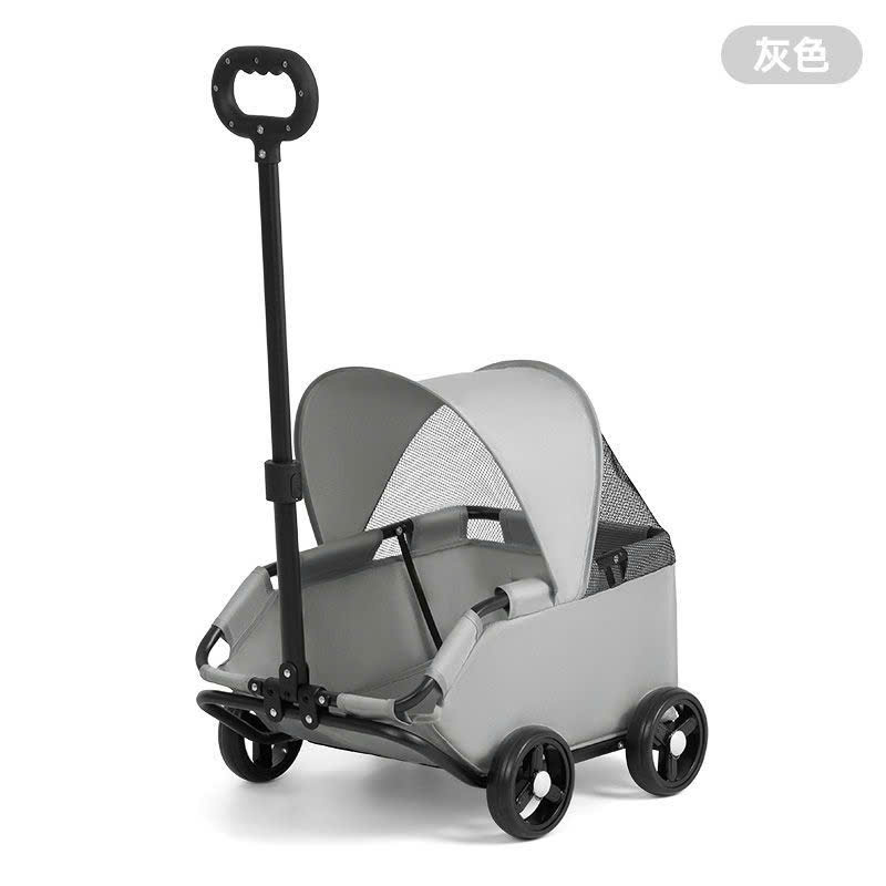 Xe đẩy thú cưng gấp gọn thiết kế thoáng khí , bánh xe 360