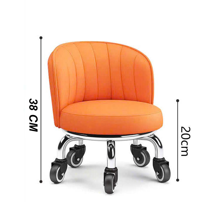 Ghế xoay 360 độ có tựa lưng chân sắt bánh xe sắt