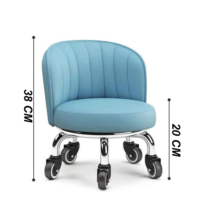 Ghế xoay 360 độ có tựa lưng chân sắt bánh xe sắt