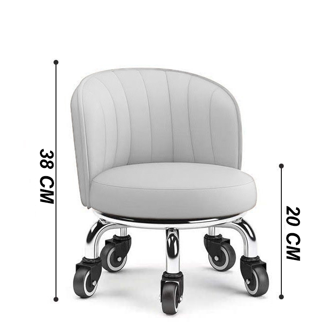 Ghế xoay 360 độ có tựa lưng chân sắt bánh xe sắt