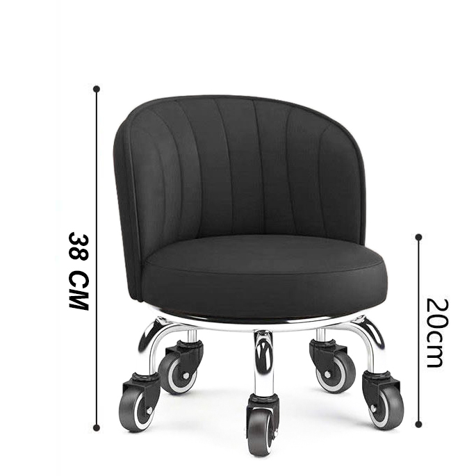 Ghế xoay 360 độ có tựa lưng chân sắt bánh xe sắt