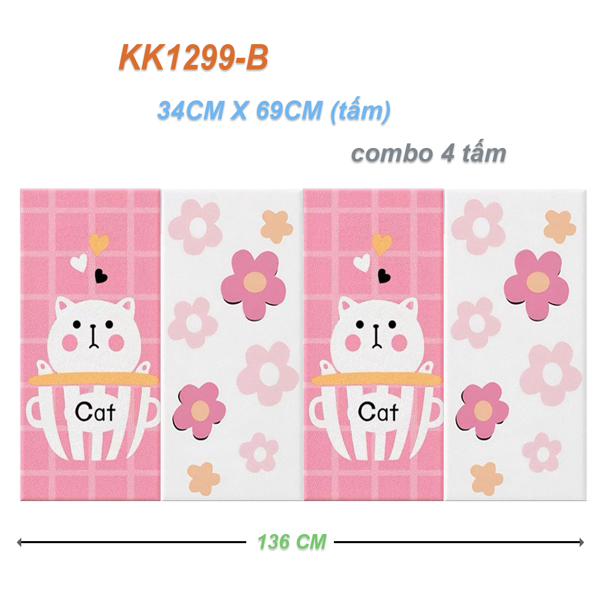 Miếng Xốp Dán Tường Chống Va Đập Cho Bé Hình Hoạt Dễ Thương (Set 4 Tấm)