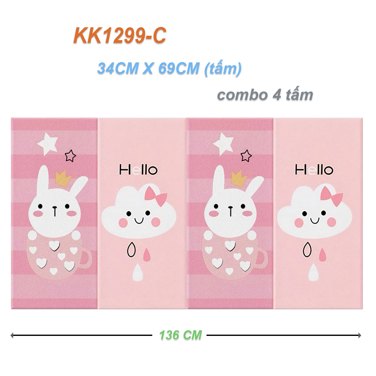 Miếng Xốp Dán Tường Chống Va Đập Cho Bé Hình Hoạt Dễ Thương (Set 4 Tấm)
