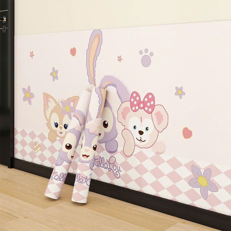 Miếng dán bảo vệ chân tường chống ẩm mốc hoạt tiết dễ thương khổ 60cm