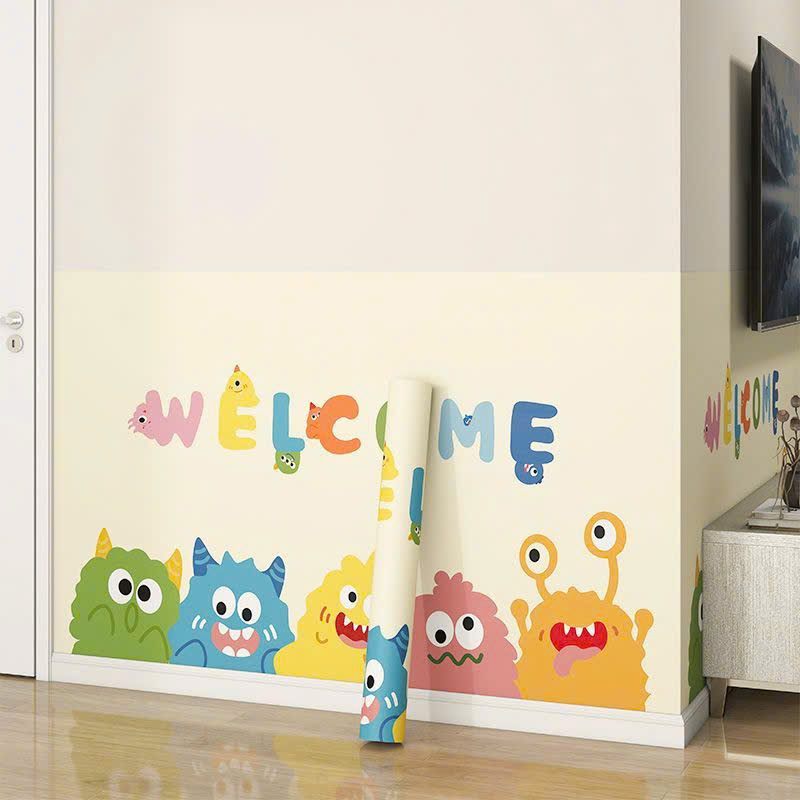 Miếng dán bảo vệ chân tường chống ẩm mốc hoạt tiết dễ thương khổ 60cm