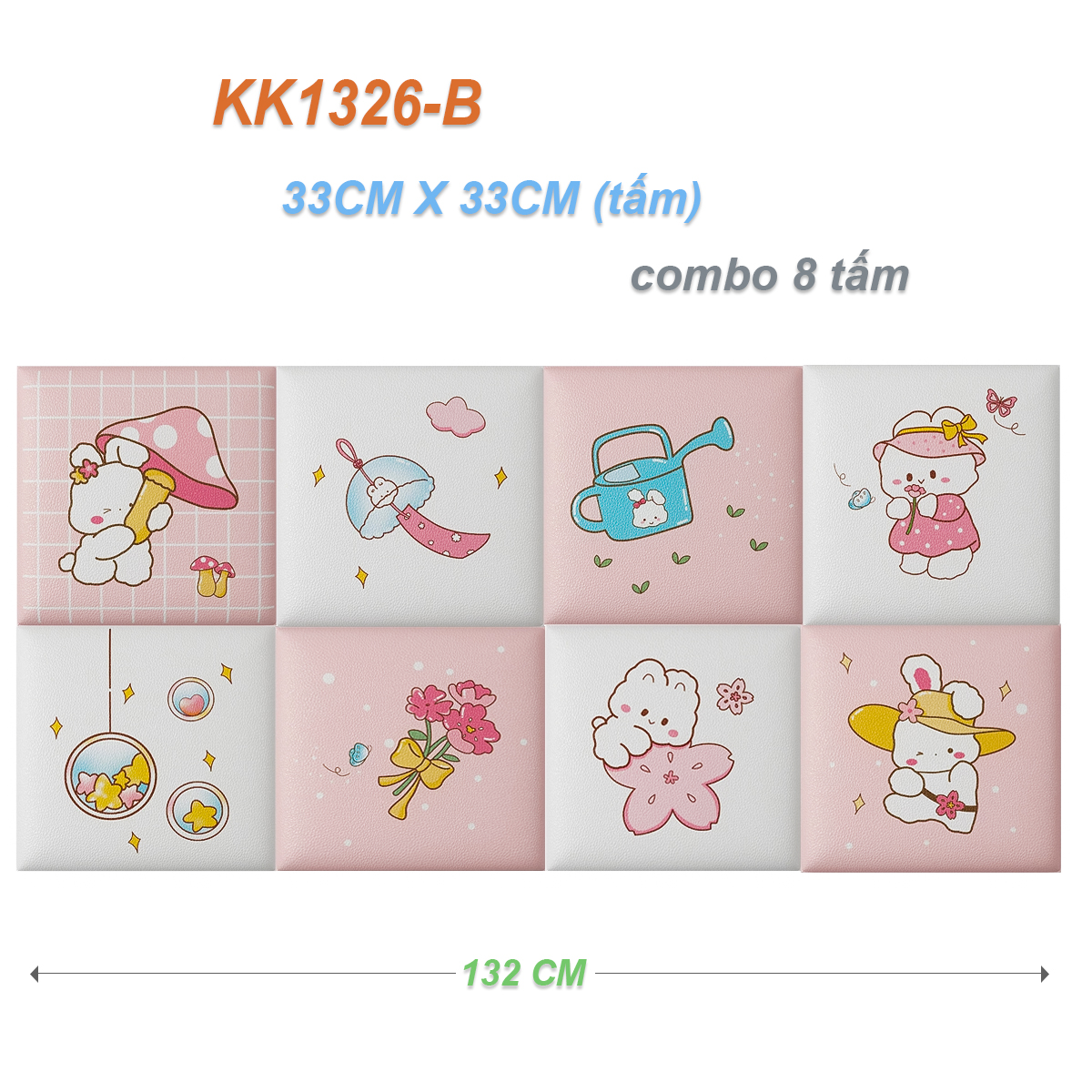 Miếng Xốp Dán Tường Chống Va Đập Cho Bé Hình Hoạt Dễ Thương (Set 8 Tấm)