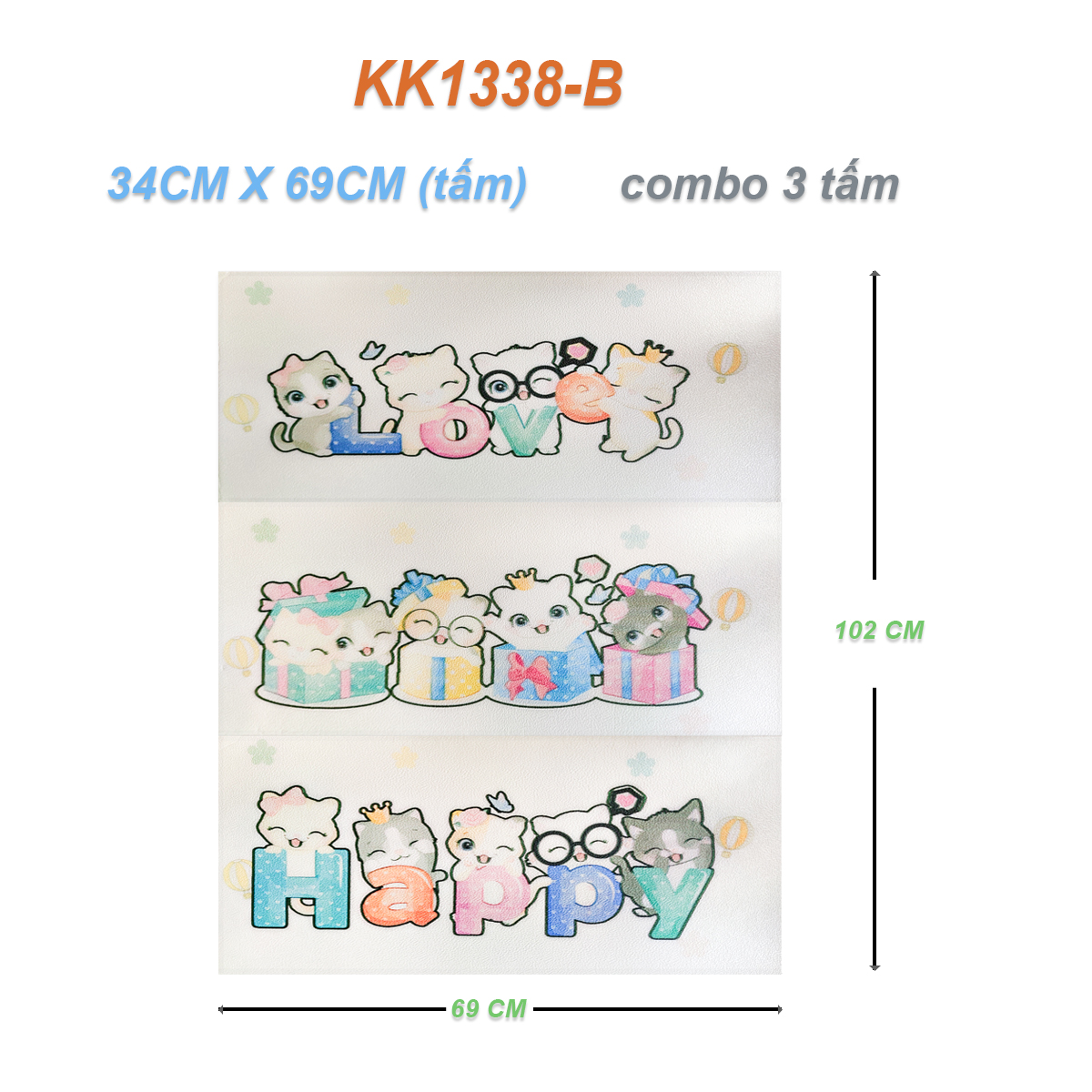 Miếng xốp Dán Tường Chống Va Đập Cho Bé – Họa Tiết Dễ Thương, Bảo Vệ Bé Khi Tập Đi(1 SET 3 TẤM)