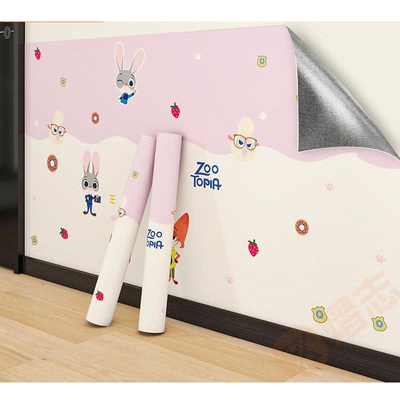 Miếng dán bảo vệ chân tường chống ẩm mốc hoạt tiết dễ thương khổ 60cm