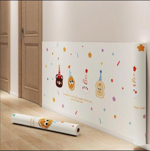 Miếng dán bảo vệ chân tường chống ẩm mốc hoạt tiết dễ thương khổ 60cm