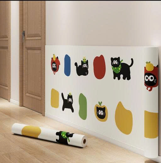 Miếng dán bảo vệ chân tường chống ẩm mốc hoạt tiết dễ thương khổ 60cm