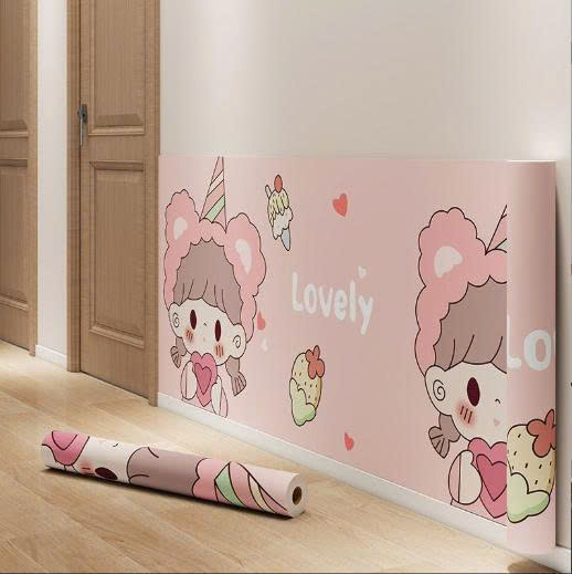 Miếng dán bảo vệ chân tường chống ẩm mốc hoạt tiết dễ thương khổ 60cm