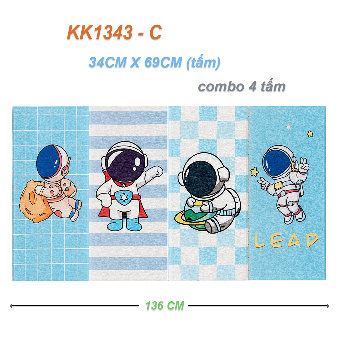 Miếng Xốp Dán Tường Chống Va Đập Cho Bé Hình Hoạt Dễ Thương (Set 4 Tấm)