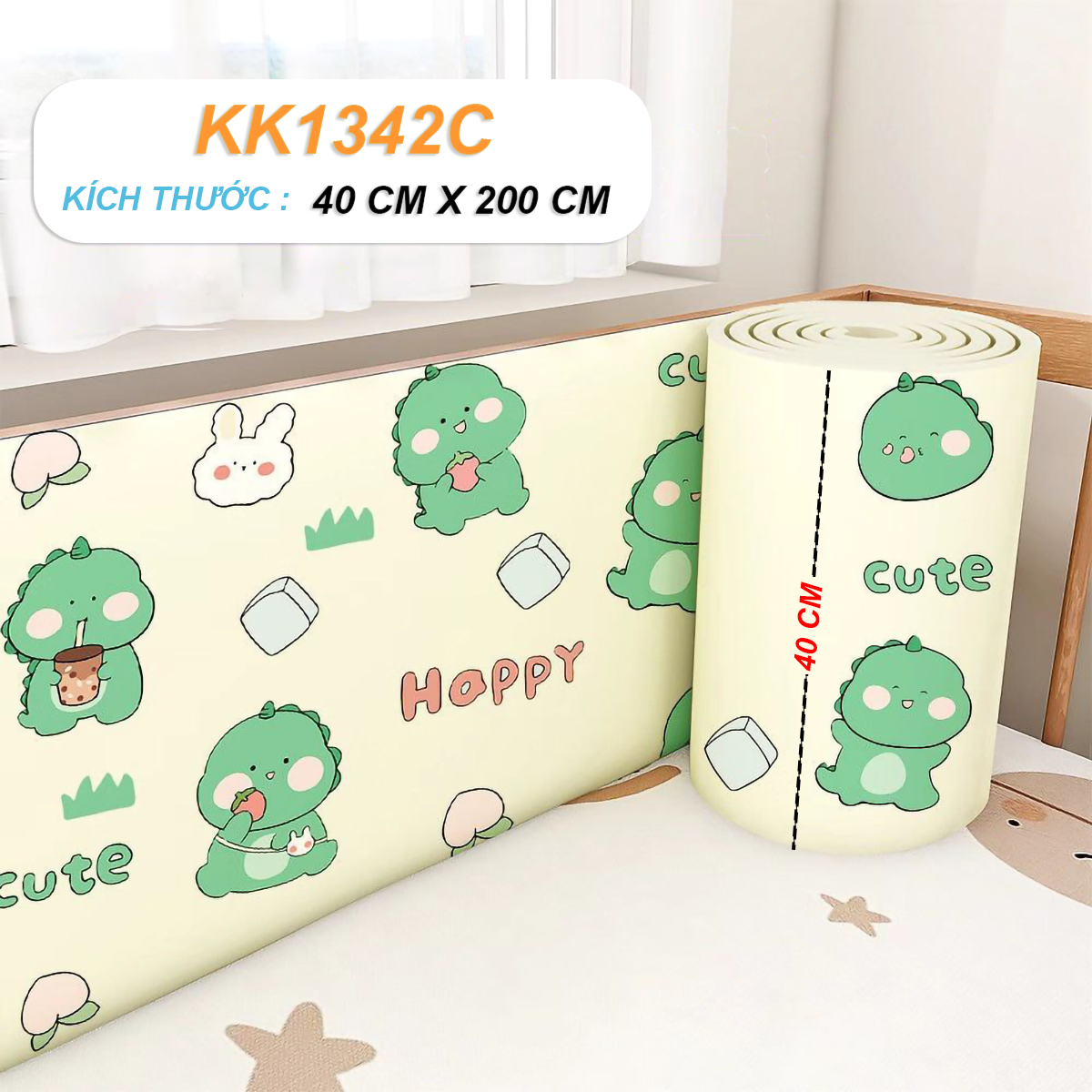 Cuộn Xốp Dán Tường Chống Va Đập Cho Bé Hình Hoạt Dễ Thương size 40x200 cm (1 cuộn)