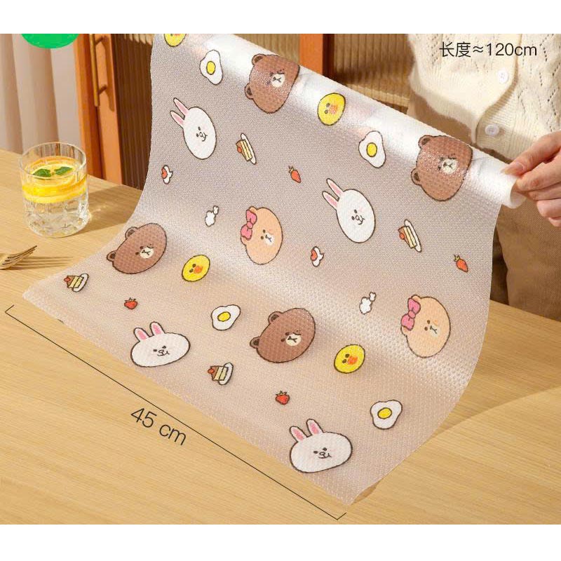 Cuộn giấy lót ngăn kéo tủ bằng Eva chống thấm nước chống trượt size 45x120 cm (1 cuộn)