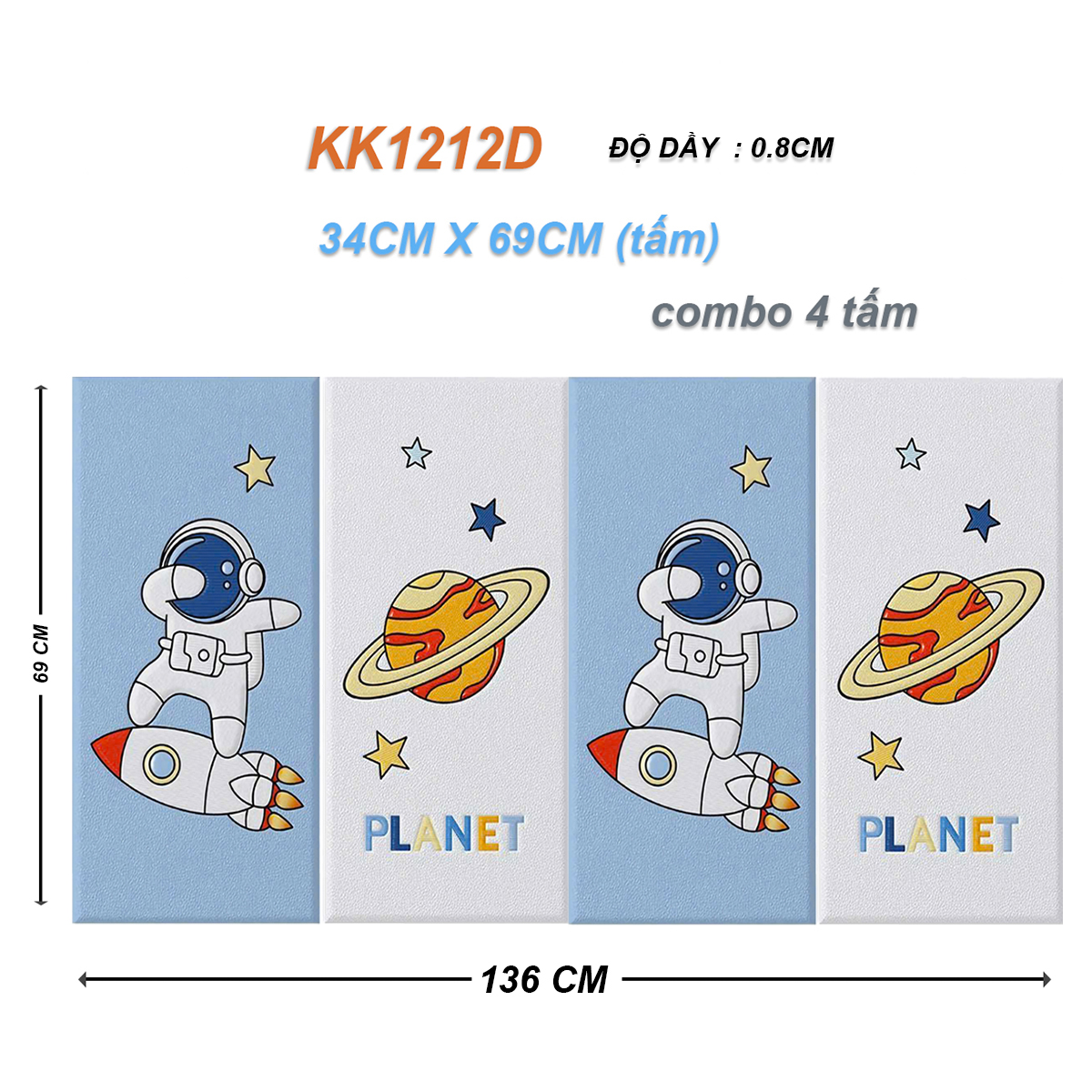 Miếng Xốp Dán Tường Chống Va Đập Cho Bé Hình Hoạt Dễ Thương (Set 4 Tấm)