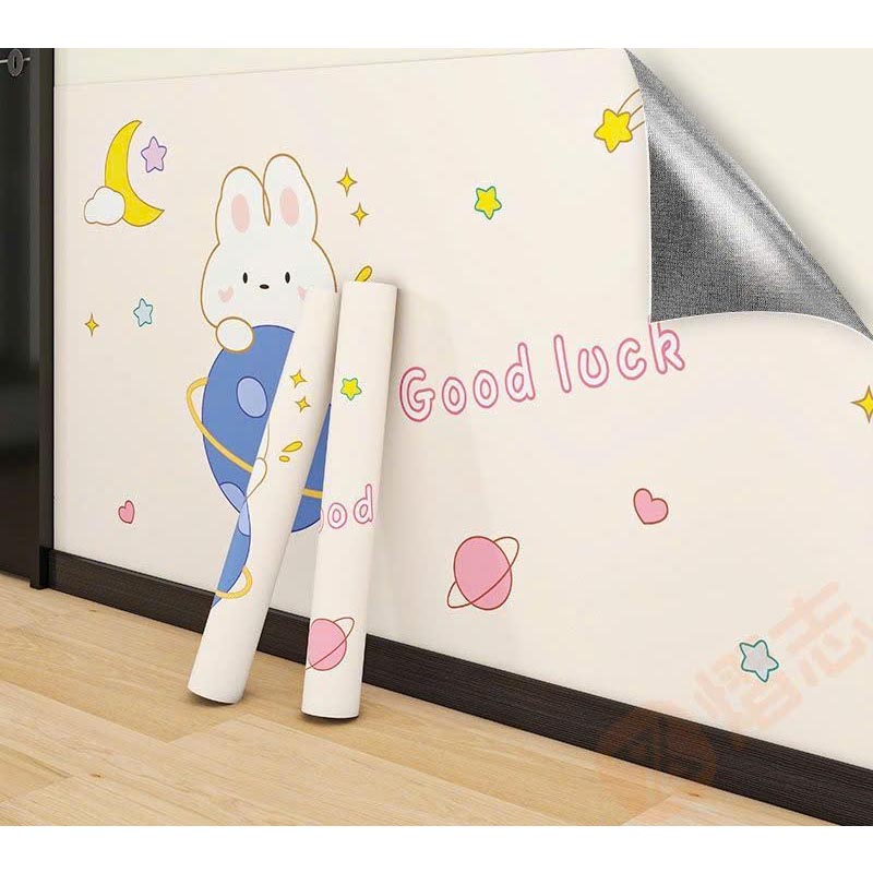 Miếng dán bảo vệ chân tường chống ẩm mốc hoạt tiết dễ thương khổ 60cm