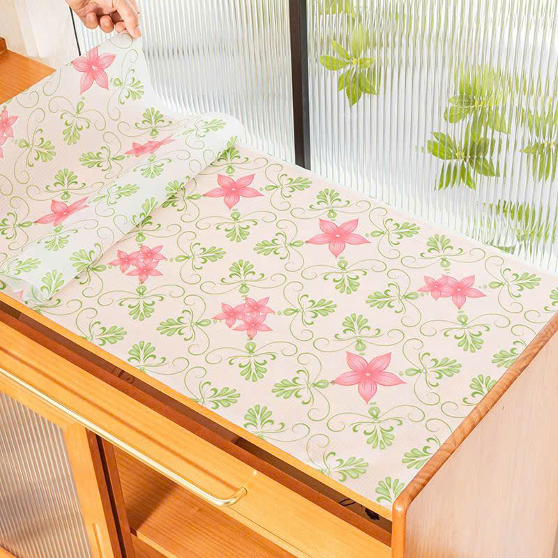 Miếng lót tủ chống thấm hoa văn xanh lá – chống ẩm, chống bám bẩn, dễ lau chùi size 60x300 cm