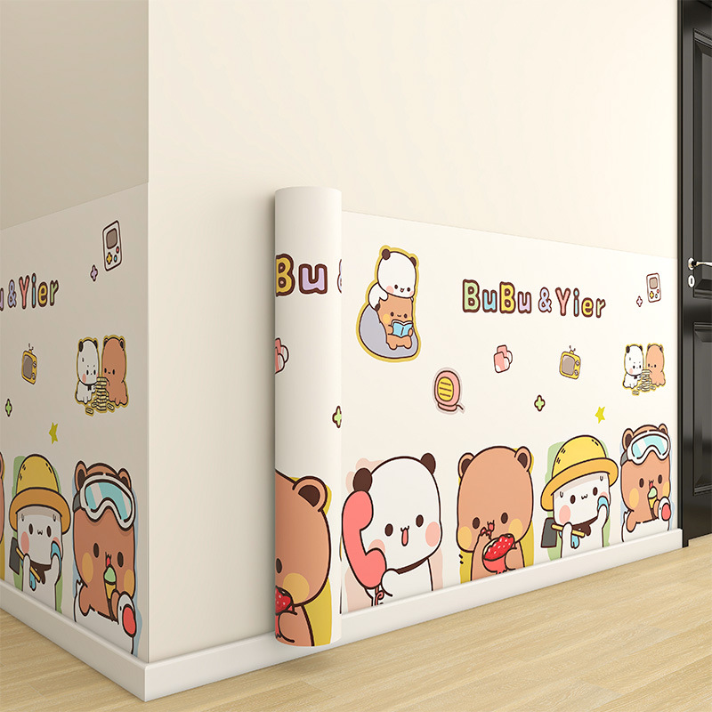 Miếng dán bảo vệ chân tường chống ẩm mốc hoạt tiết dễ thương khổ 60cm