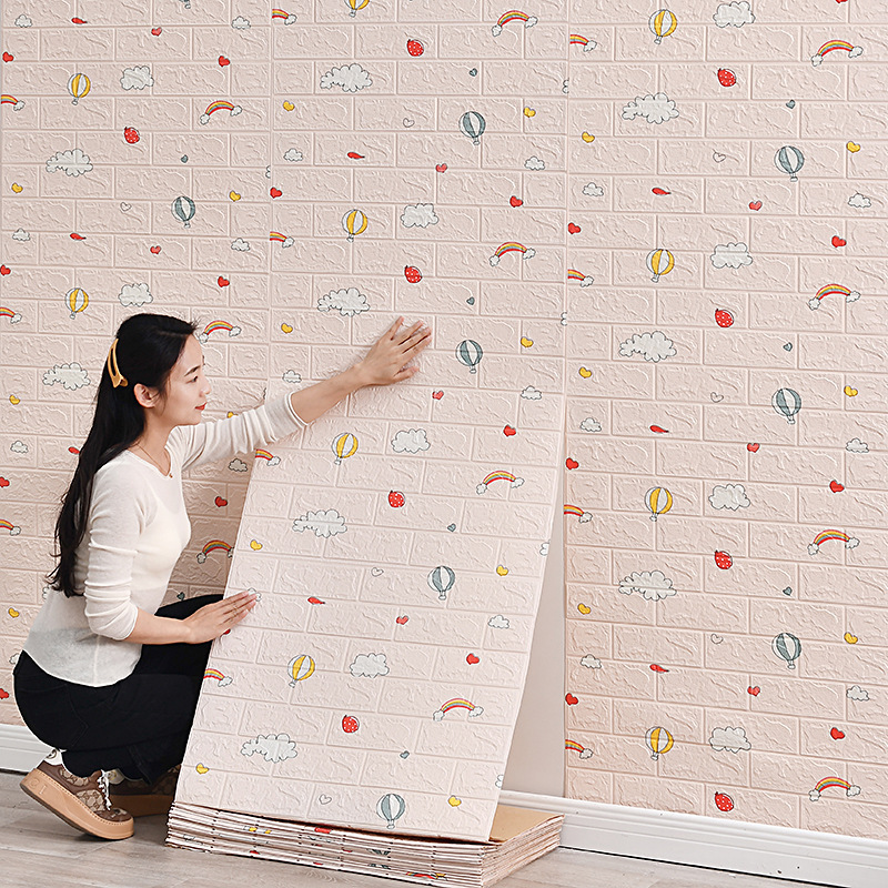 Miếng dán tường xốp 3D hình thú dễ thương cho bé – Trang trí phòng ngủ, phòng chơi