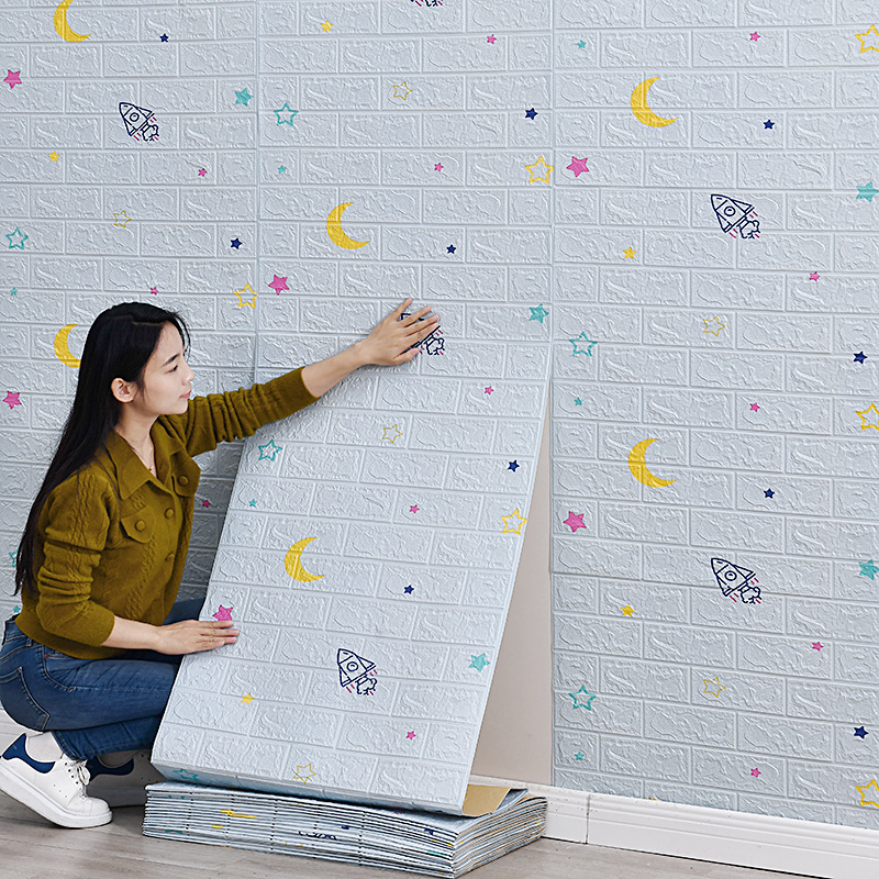 Miếng dán tường xốp 3D hình thú dễ thương cho bé – Trang trí phòng ngủ, phòng chơi