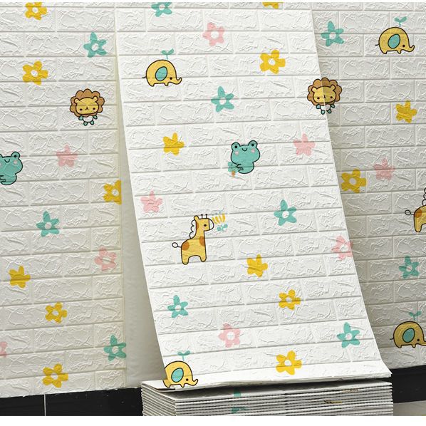 Miếng dán tường xốp 3D hình thú dễ thương cho bé – Trang trí phòng ngủ, phòng chơi
