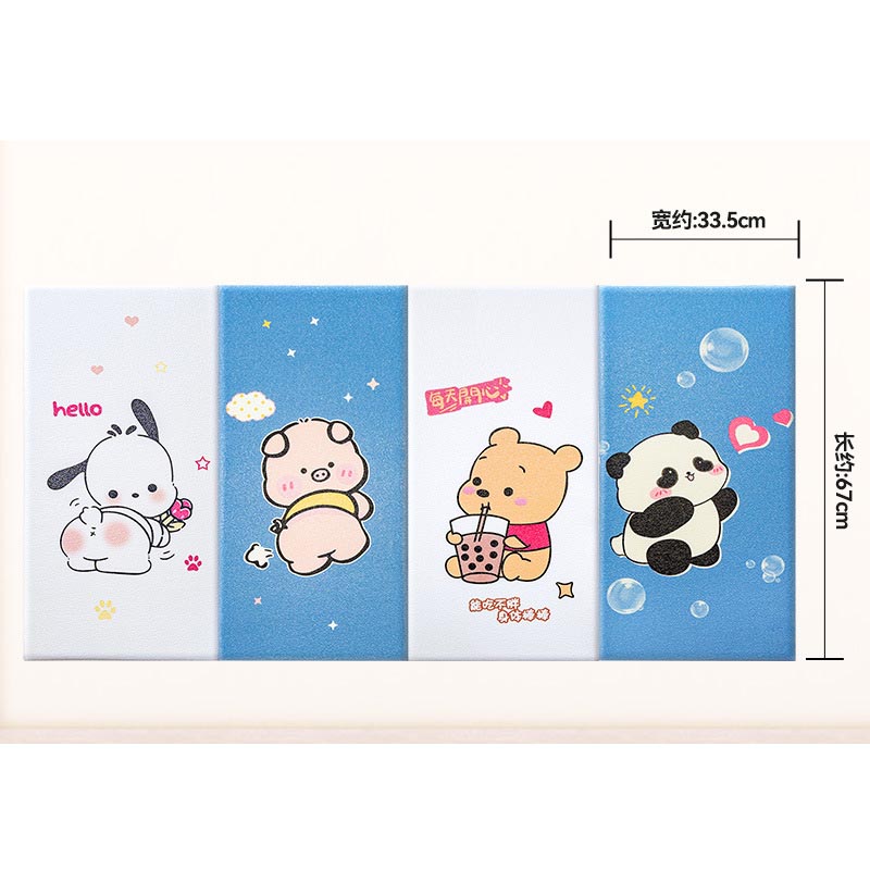 Miếng Xốp Dán Tường Chống Va Đập Cho Bé Hình Hoạt Dễ Thương (Set 4 Tấm)