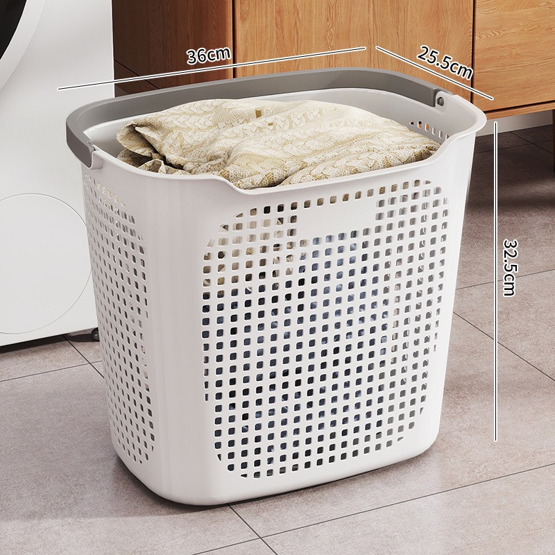 Giỏ đựng quần áo đa năng có quai xách nhựa PP cứng cáp size 36x32.5x25.5 Cm