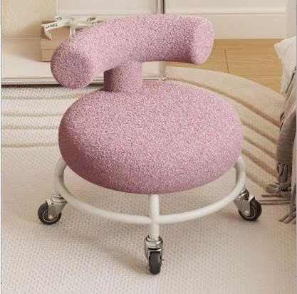 Ghế Đôn Xoay Lưng Tựa Cong Vải Lông Cừu (Bouclé)