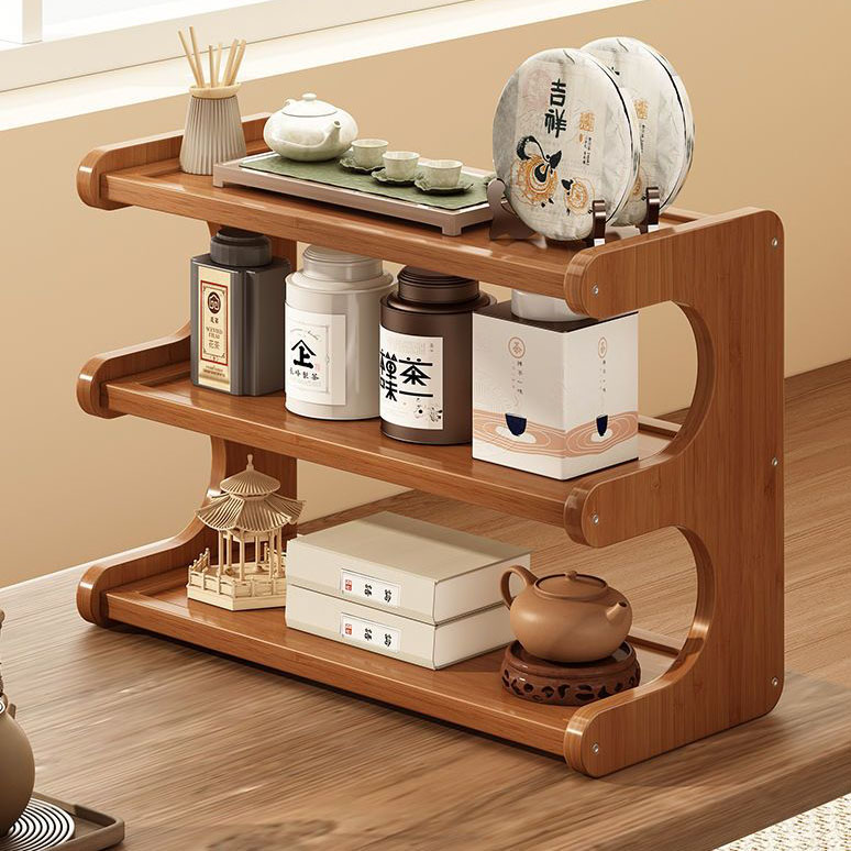 Kệ Decor Bàn Trà  3 Tầng Bằng Gỗ Phong Cách Nhật Trung