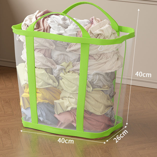 Giỏ Đựng Quần Áo Lưới Thoáng Khí 40×26×40cm Có Tay Cầm – Gấp Gọn Tiện Lợi