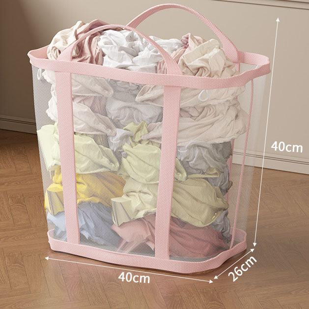 Giỏ Đựng Quần Áo Lưới Thoáng Khí 40×26×40cm Có Tay Cầm – Gấp Gọn Tiện Lợi