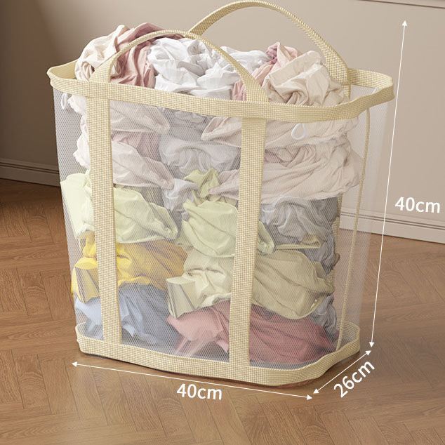 Giỏ Đựng Quần Áo Lưới Thoáng Khí 40×26×40cm Có Tay Cầm – Gấp Gọn Tiện Lợi