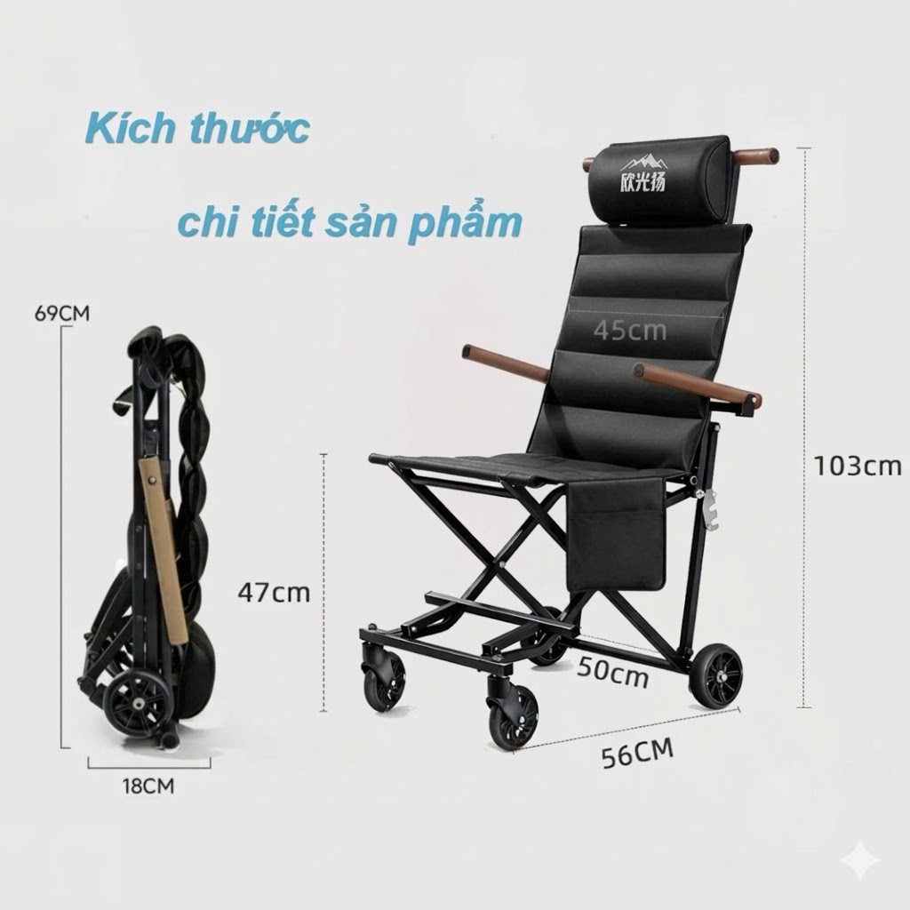 xe lăn gọn nhẹ tiện lợi mang vác di chuyển mọi nơi