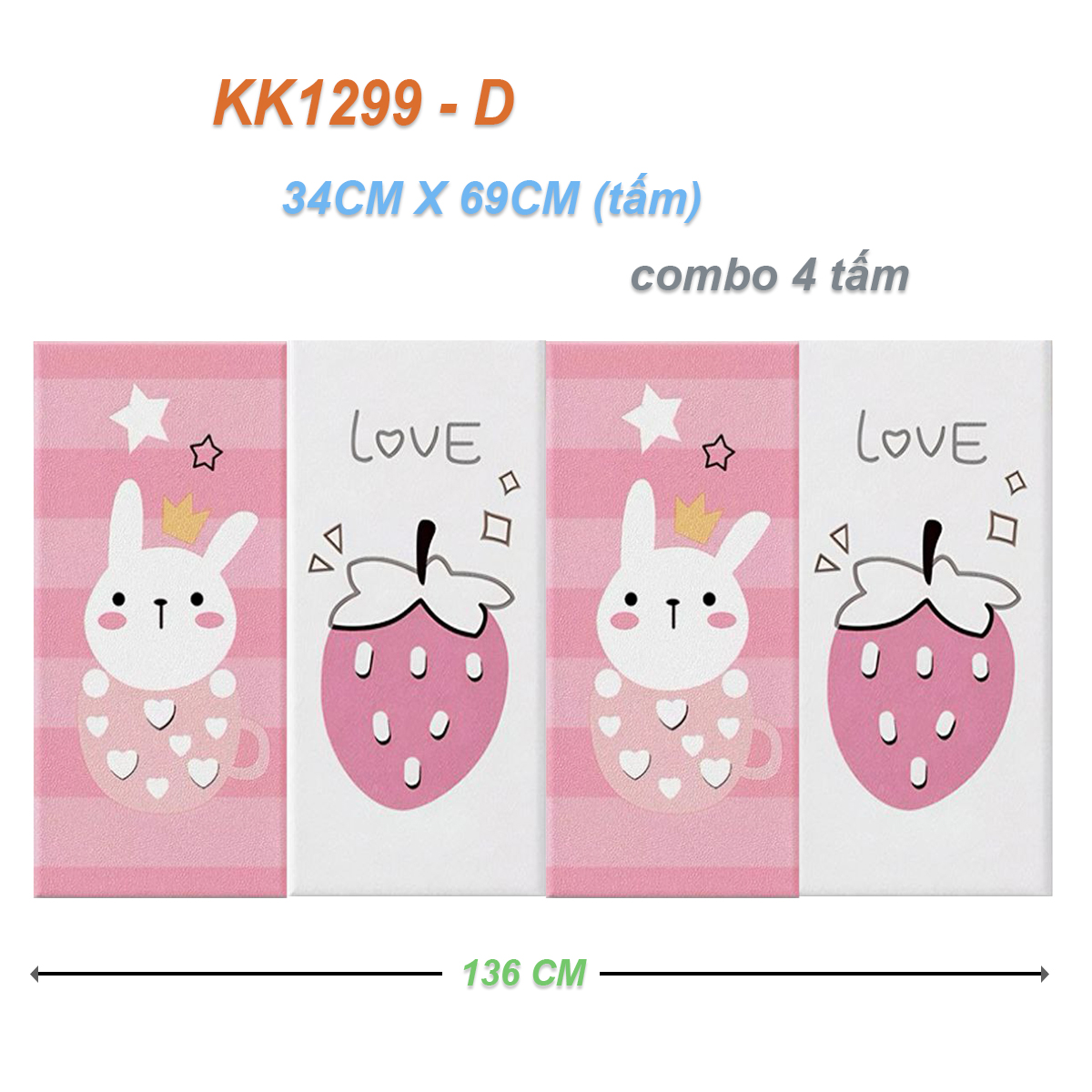 Miếng Xốp Dán Tường Chống Va Đập Cho Bé Hình Hoạt Dễ Thương (Set 4 Tấm)