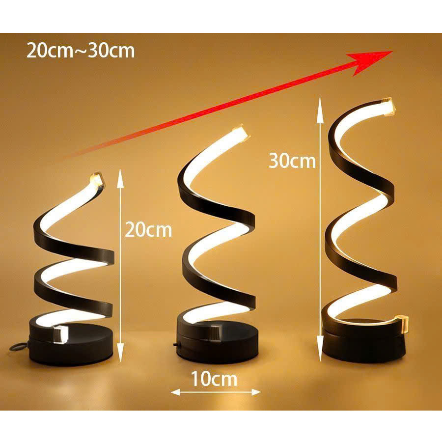 Đèn LED Trang Trí Để Bàn Dáng Xoắn Hiện Đại – Đèn Ngủ Ánh Sáng Vàng Ấm Sang Trọng