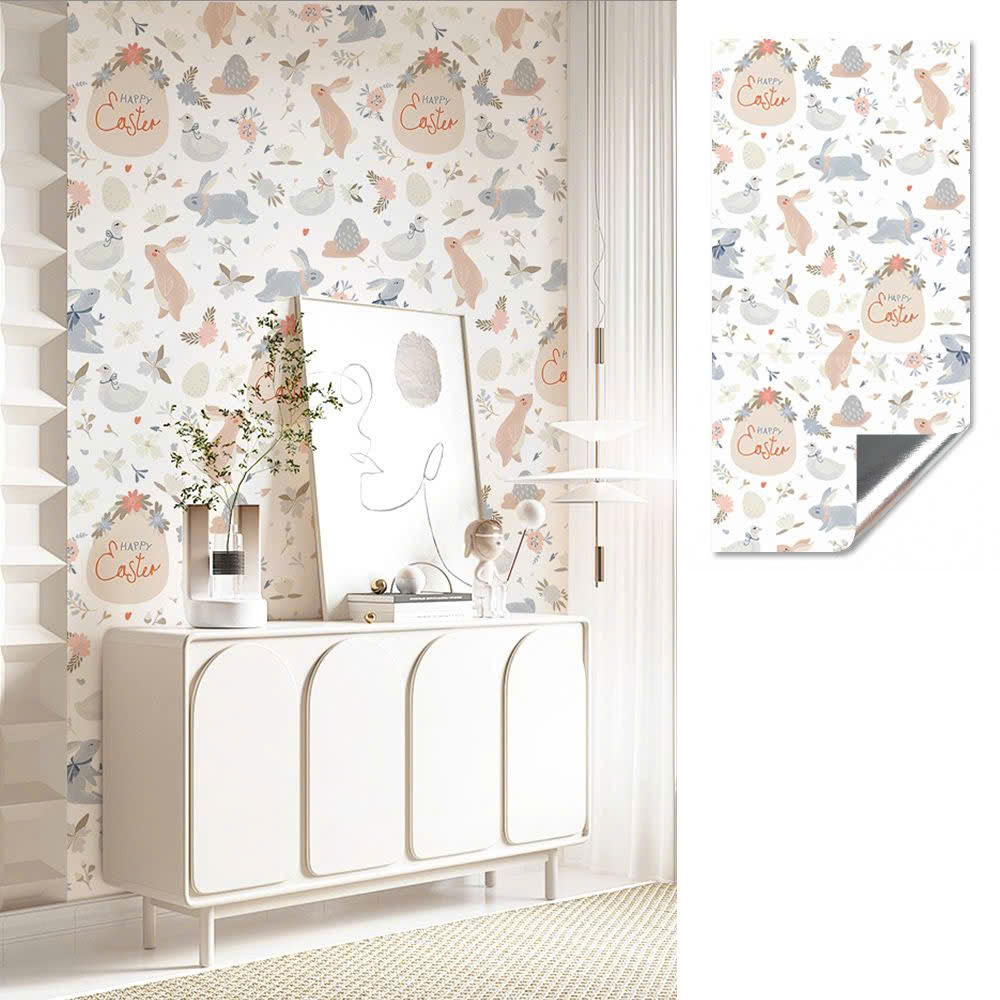 Giấy Dán Tường Họa Tiết Thỏ Dễ Thương – Decal Dán Tường Trang Trí Phòng Bé, Phòng Ngủ Hiện Đại