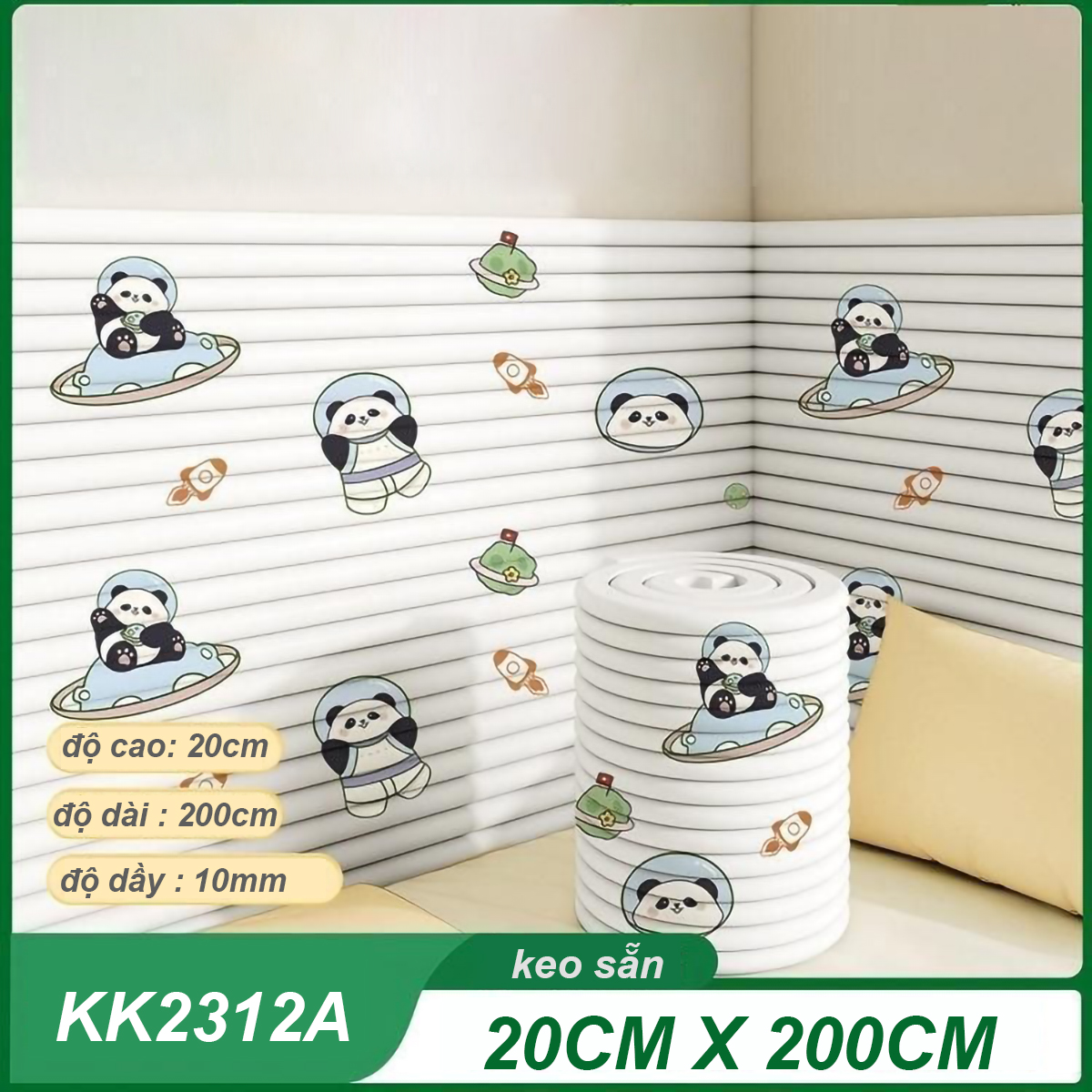 Cuộn Xốp Dán Tường Chống Va Đập Cho Bé Hình Hoạt Dễ Thương size 20x200 cm (1 cuộn)