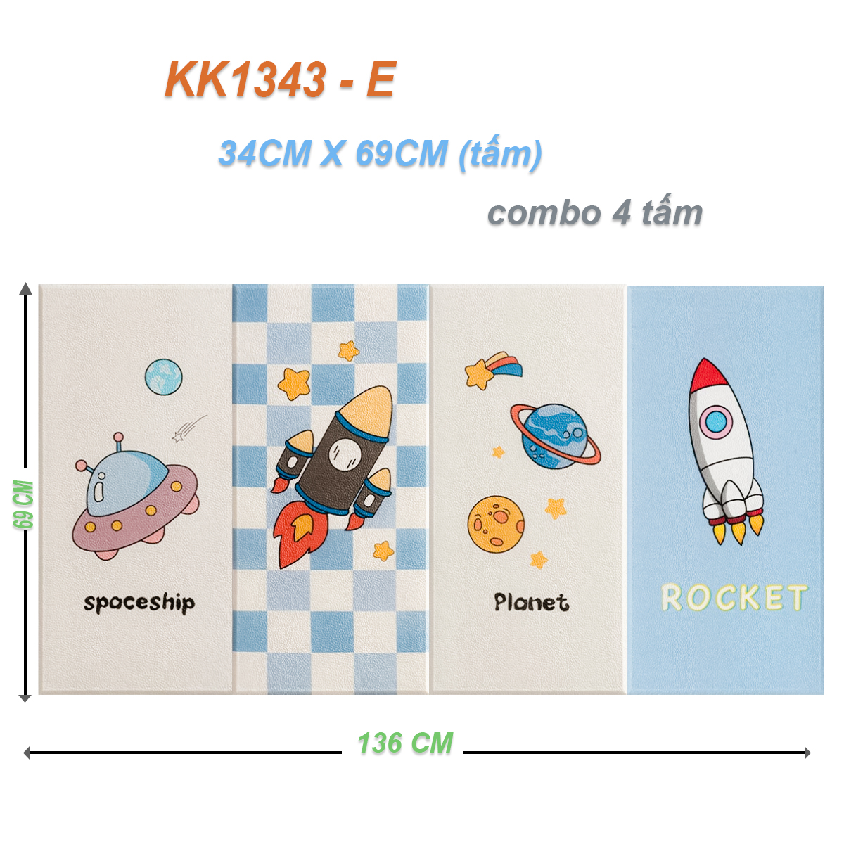 Miếng Xốp Dán Tường Chống Va Đập Cho Bé Hình Hoạt Dễ Thương (Set 4 Tấm)