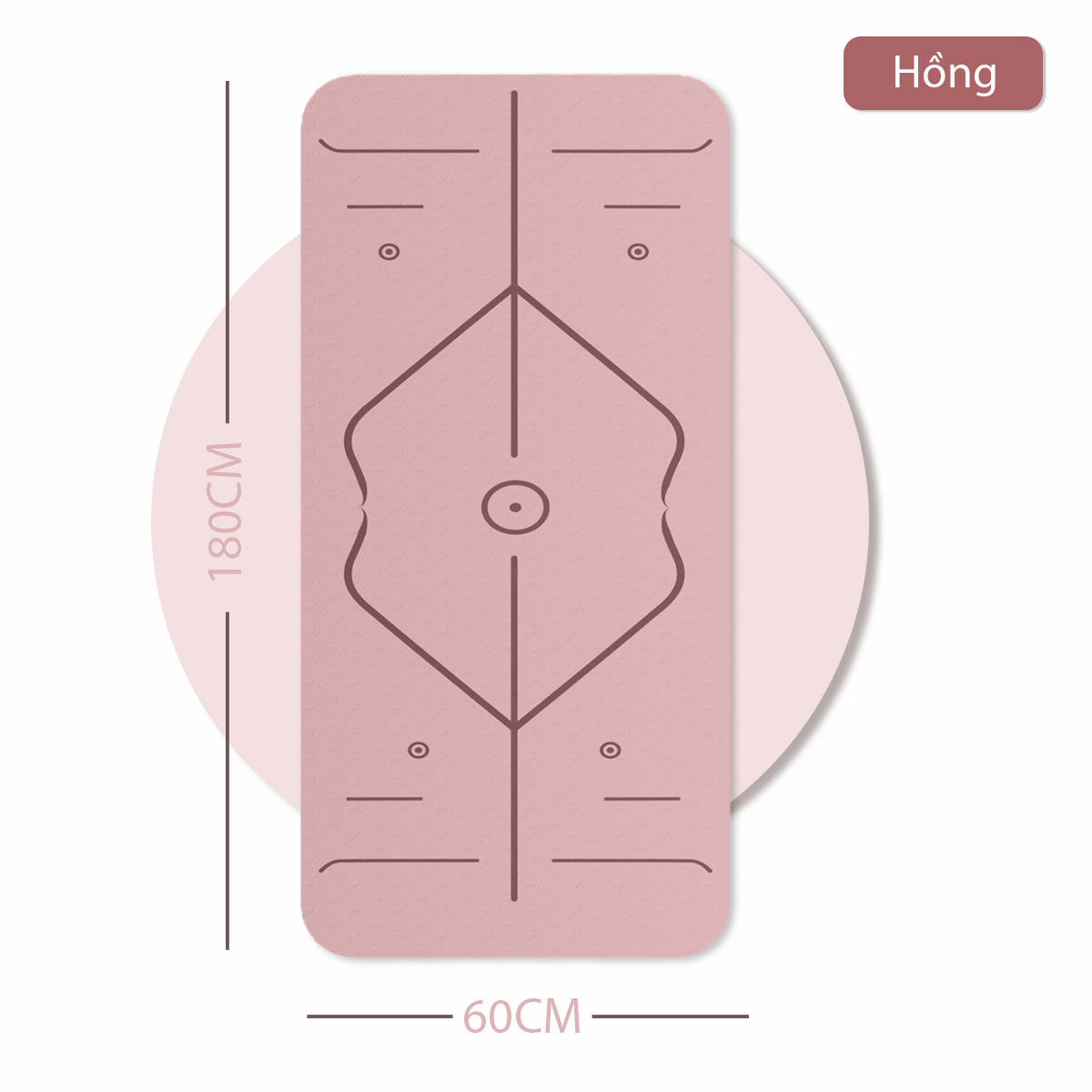 Thảm tập yoga Tpe chống trượt gấp gọn tiện dụng độ bám tốt size 180x60 cm